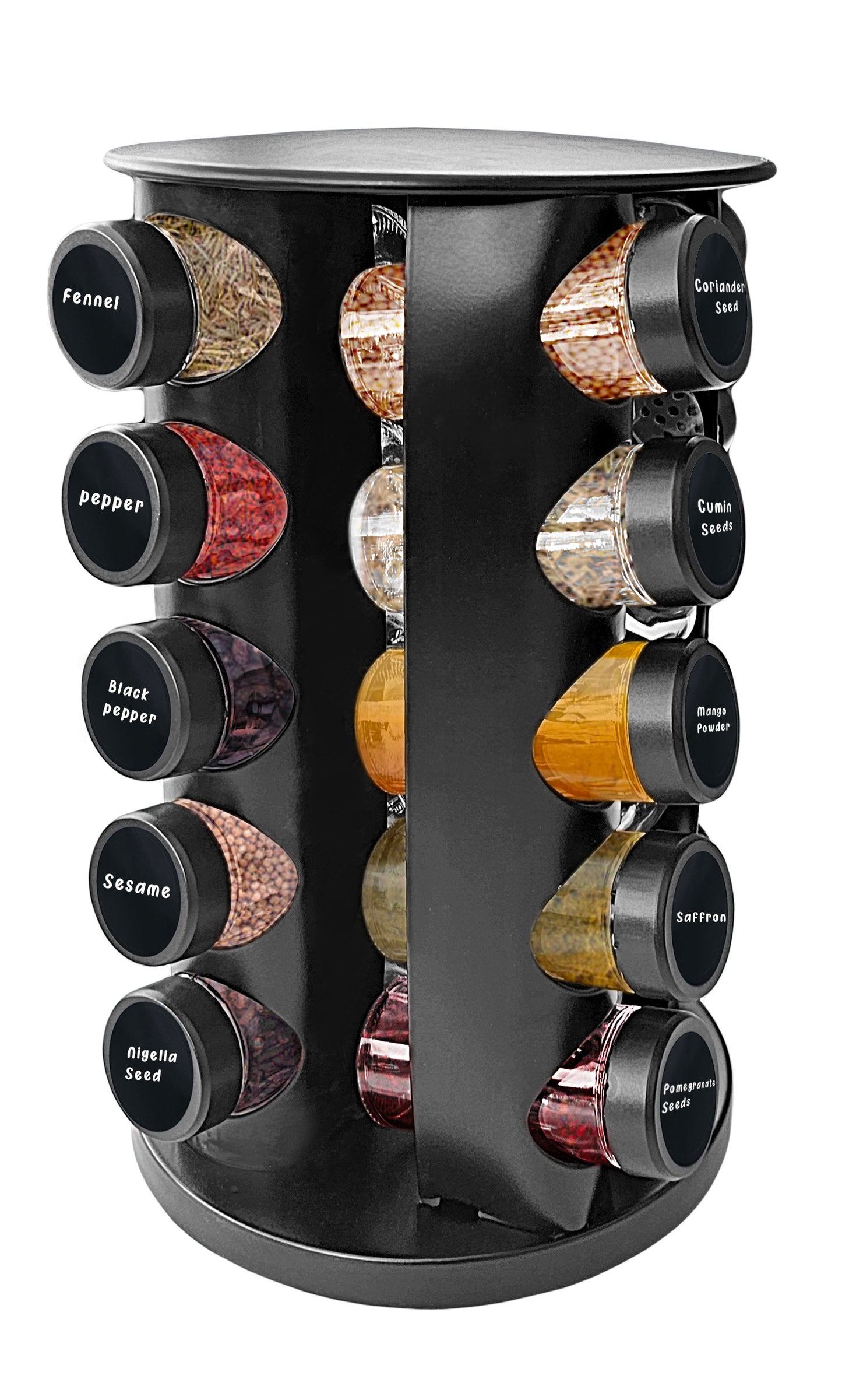 20 Spice Jar Rotating Spice Rack Organizer
