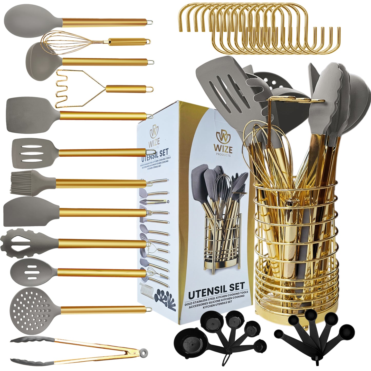 38 Piece Gold Cooking Utensils Set