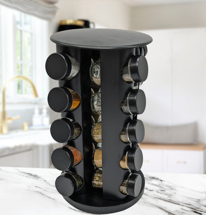 20 Spice Jar Rotating Spice Rack Organizer