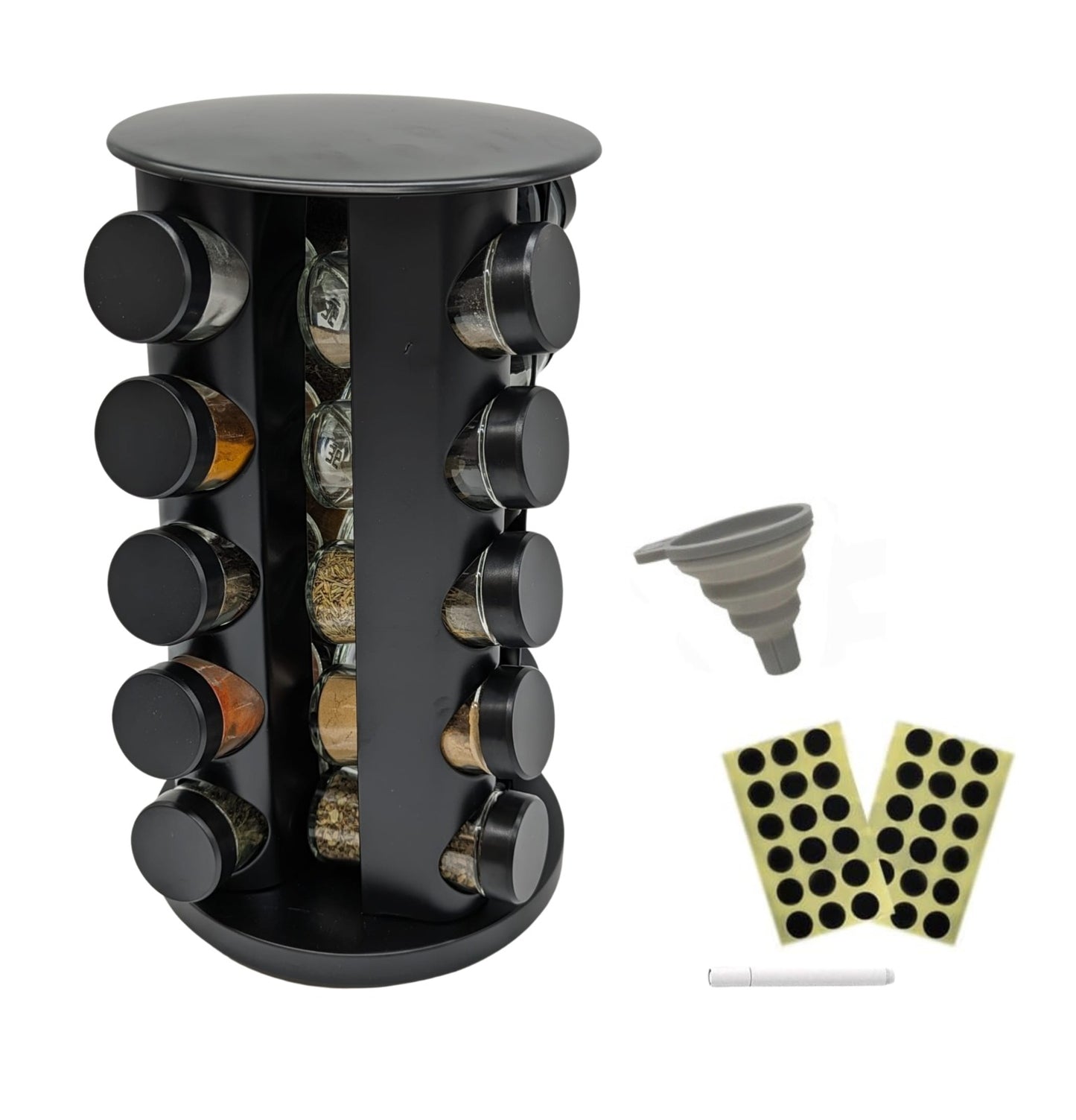 20 Spice Jar Rotating Spice Rack Organizer