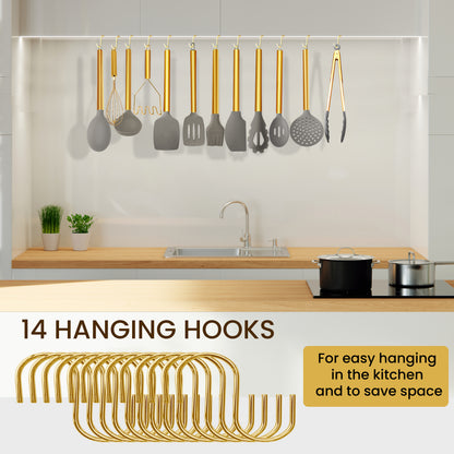 38 Piece Gold Cooking Utensils Set