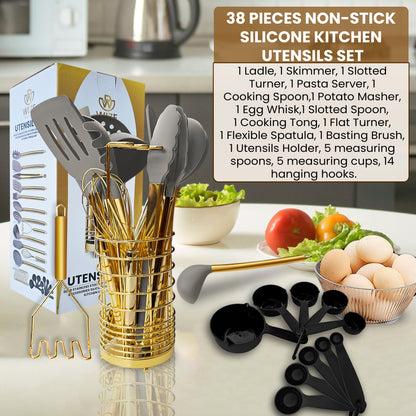 38 Piece Gold Cooking Utensils Set