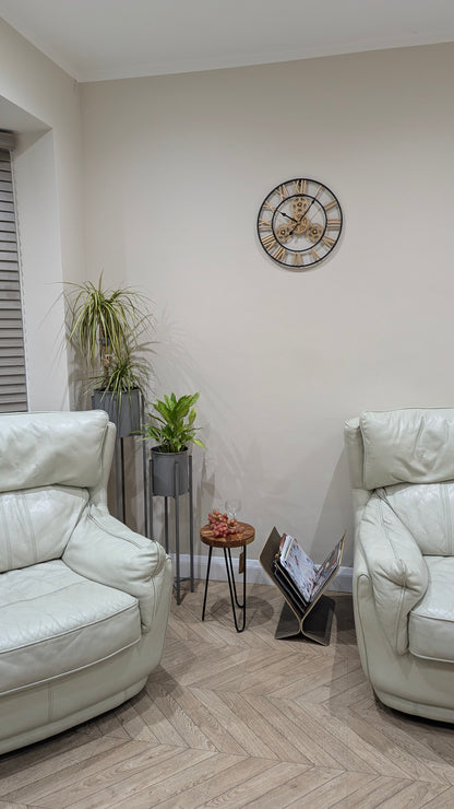 40cm Wall Clock,3D Gear Vintage Industrial Silent Roman Numeral Wall Clock