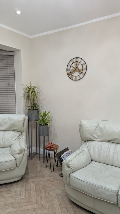 40cm Wall Clock,3D Gear Vintage Industrial Silent Roman Numeral Wall Clock