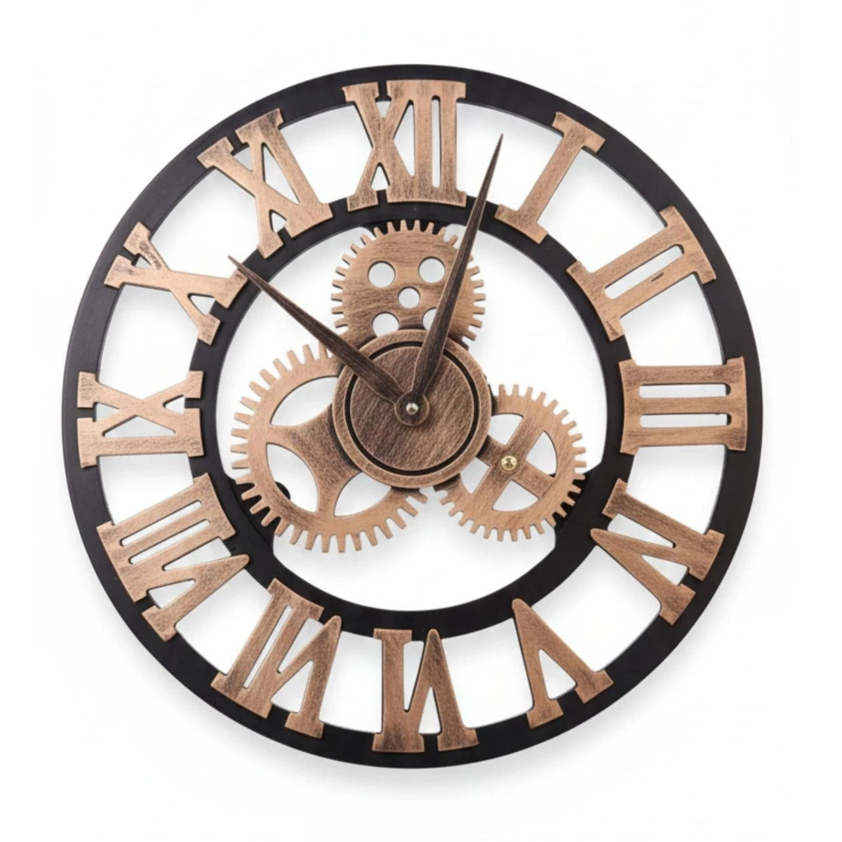 3D Vintage Wall Clock, Handmade Roman Numeral Wall Watches Industrial Gear European Retro Clocks Creative Art Decoration for Living Room, Restaurant, Office, Bar, Kitchen 40cm