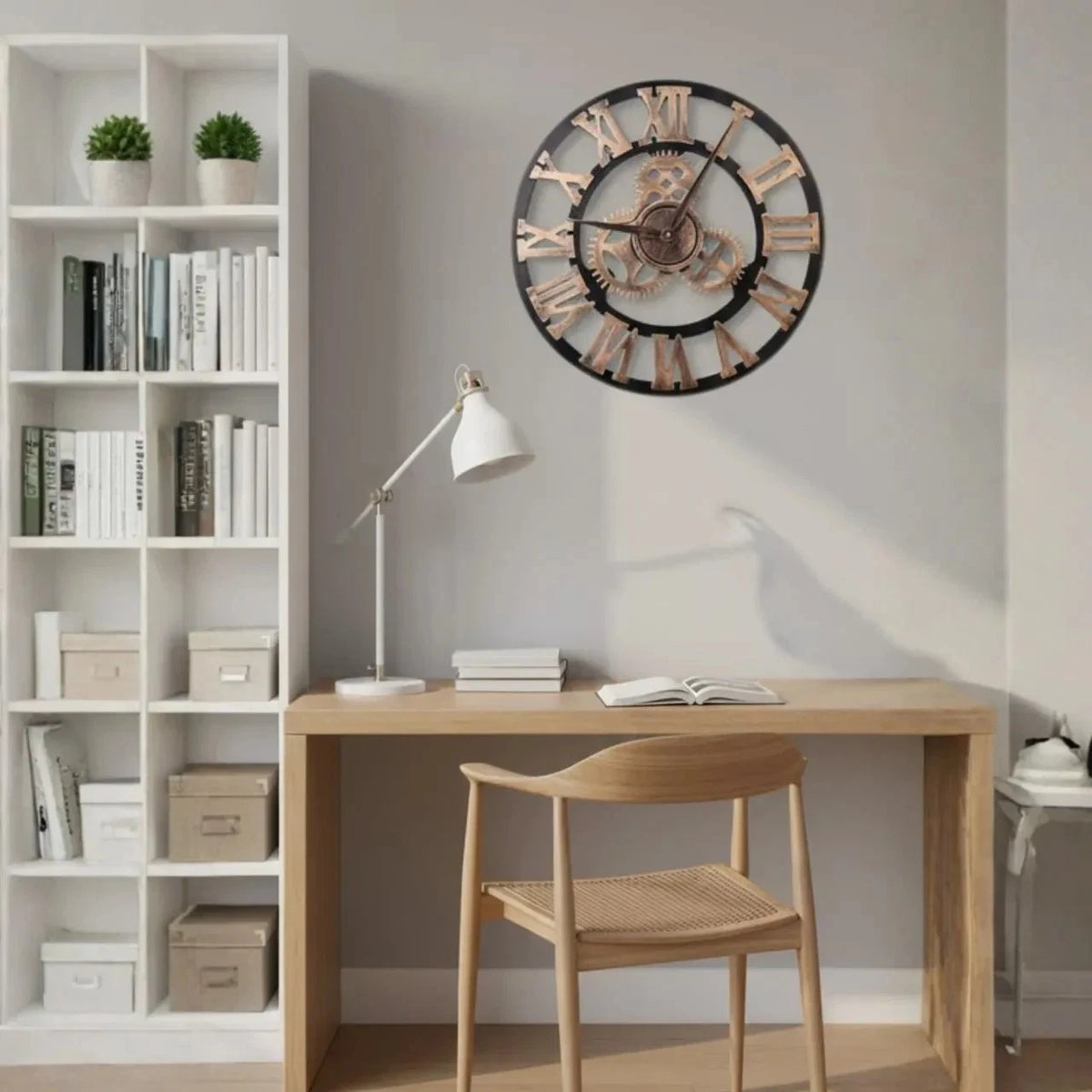 3D Vintage Wall Clock, Handmade Roman Numeral Wall Watches Industrial Gear European Retro Clocks Creative Art Decoration for Living Room, Restaurant, Office, Bar, Kitchen 40cm